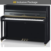 Kawai K-200 Ebony Polished Upright Piano All Inclusive Package